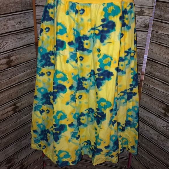 🌴GAP- M-YELLOW-TOP TANK-POCKET-TYEDYE SKIRT-SLIP - Picture 3 of 8